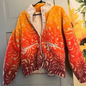 Free People Hit the Slopes Printed Fleece Jacket NWT Size XL